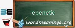 WordMeaning blackboard for epenetic
